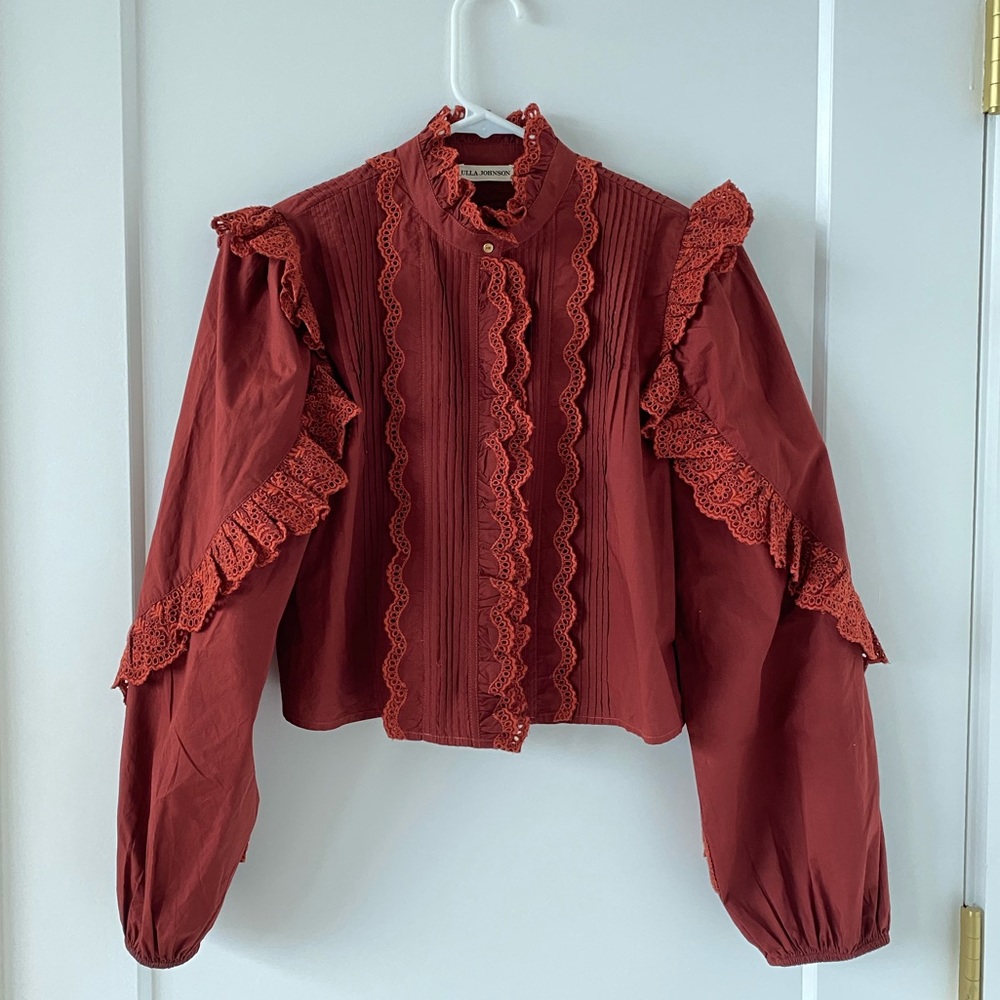 NWOT Ulla Johnson Rust colored cotton Blouse